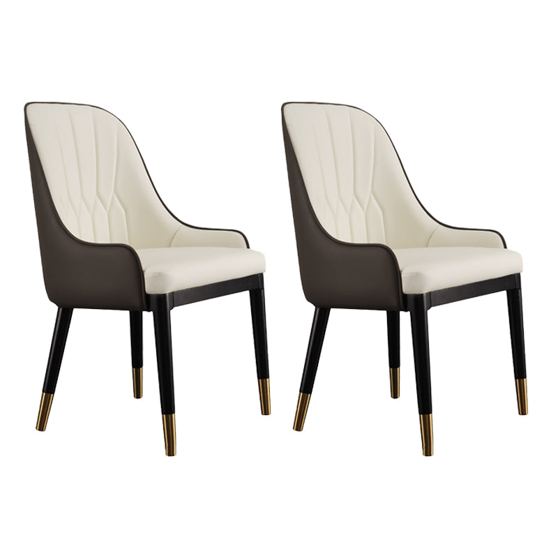 Glam Kitchen Dining Chairs Faux Leather Side Chairs for Kitchen 2 Piece Set Clearhalo 'Dining Chairs' 'Dining Tables & Seating' 'dining_chair' 'furn' 'furn_dining_chair' 'Furniture' 'Kitchen & Dining Furniture' 6278629