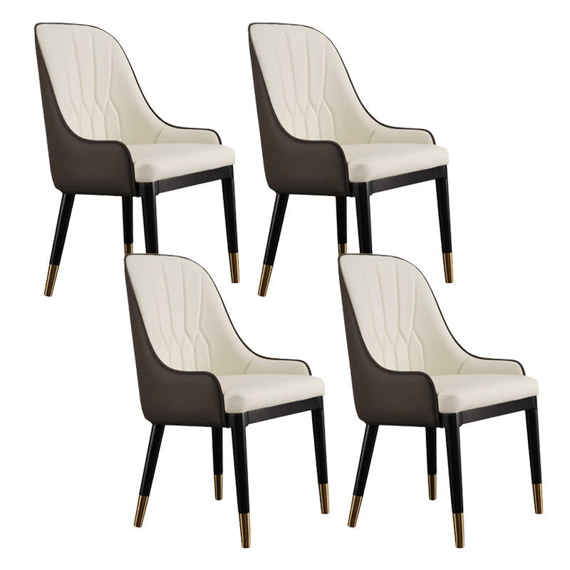Glam Kitchen Dining Chairs Faux Leather Side Chairs for Kitchen 4 Piece Set Clearhalo 'Dining Chairs' 'Dining Tables & Seating' 'dining_chair' 'furn' 'furn_dining_chair' 'Furniture' 'Kitchen & Dining Furniture' 6278630