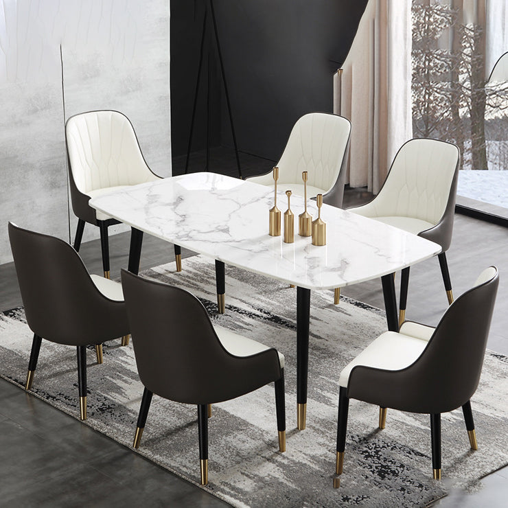 Glam Kitchen Dining Chairs Faux Leather Side Chairs for Kitchen Clearhalo 'Dining Chairs' 'Dining Tables & Seating' 'dining_chair' 'furn' 'furn_dining_chair' 'Furniture' 'Kitchen & Dining Furniture' 6278631