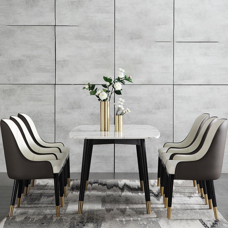 Glam Kitchen Dining Chairs Faux Leather Side Chairs for Kitchen Clearhalo 'Dining Chairs' 'Dining Tables & Seating' 'dining_chair' 'furn' 'furn_dining_chair' 'Furniture' 'Kitchen & Dining Furniture' 6278635