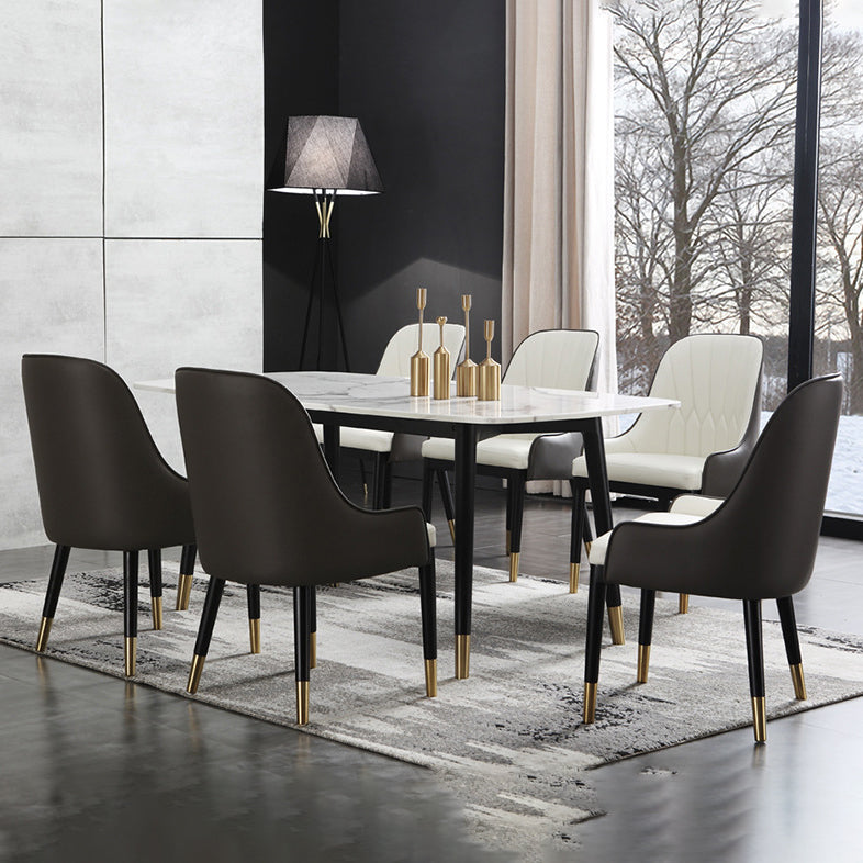 Glam Kitchen Dining Chairs Faux Leather Side Chairs for Kitchen Clearhalo 'Dining Chairs' 'Dining Tables & Seating' 'dining_chair' 'furn' 'furn_dining_chair' 'Furniture' 'Kitchen & Dining Furniture' 6278638