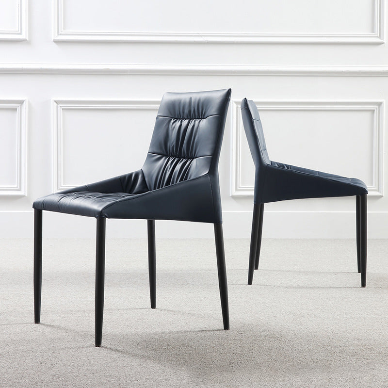 Sedie da pranzo in cucina contemporanea sedie laterali in finto in pelle in blu