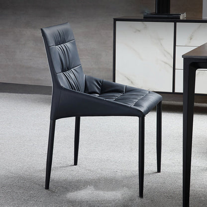 Sedie da pranzo in cucina contemporanea sedie laterali in finto in pelle in blu