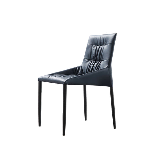 Contemporary Kitchen Dining Chairs Faux Leather Side Chairs in Blue