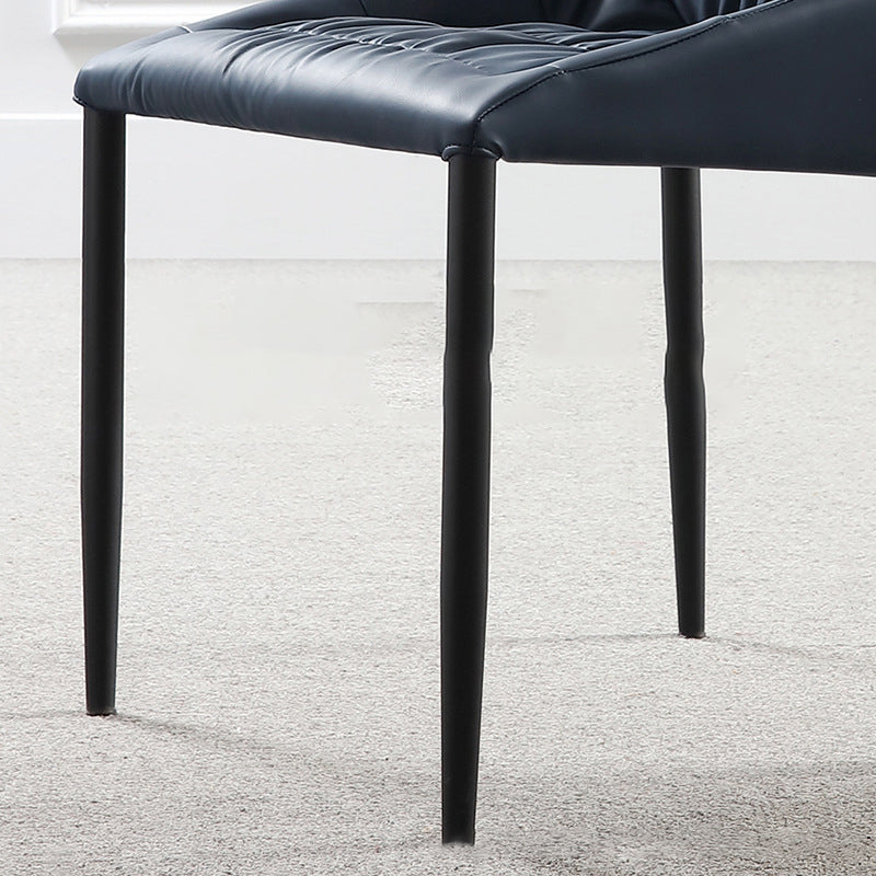 Sedie da pranzo in cucina contemporanea sedie laterali in finto in pelle in blu