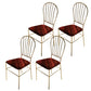 Kitchen Dining Chairs Upholstered Dining Chairs with Metal Legs Red 4 Piece Set Clearhalo 'Dining Chairs' 'Dining Tables & Seating' 'dining_chair' 'furn' 'furn_dining_chair' 'Furniture' 'Kitchen & Dining Furniture' 6278699