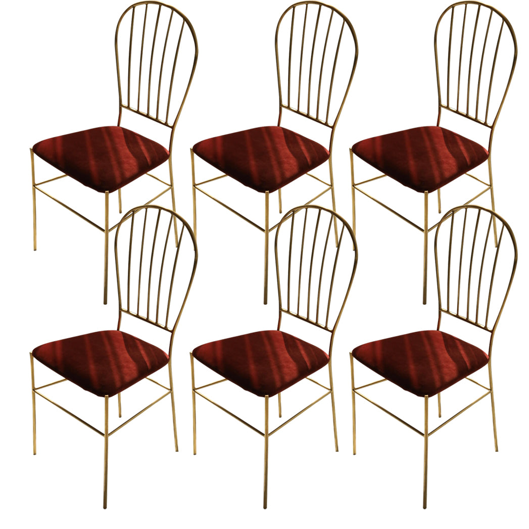 Kitchen Dining Chairs Upholstered Dining Chairs with Metal Legs Red 6 Piece Set Clearhalo 'Dining Chairs' 'Dining Tables & Seating' 'dining_chair' 'furn' 'furn_dining_chair' 'Furniture' 'Kitchen & Dining Furniture' 6278701