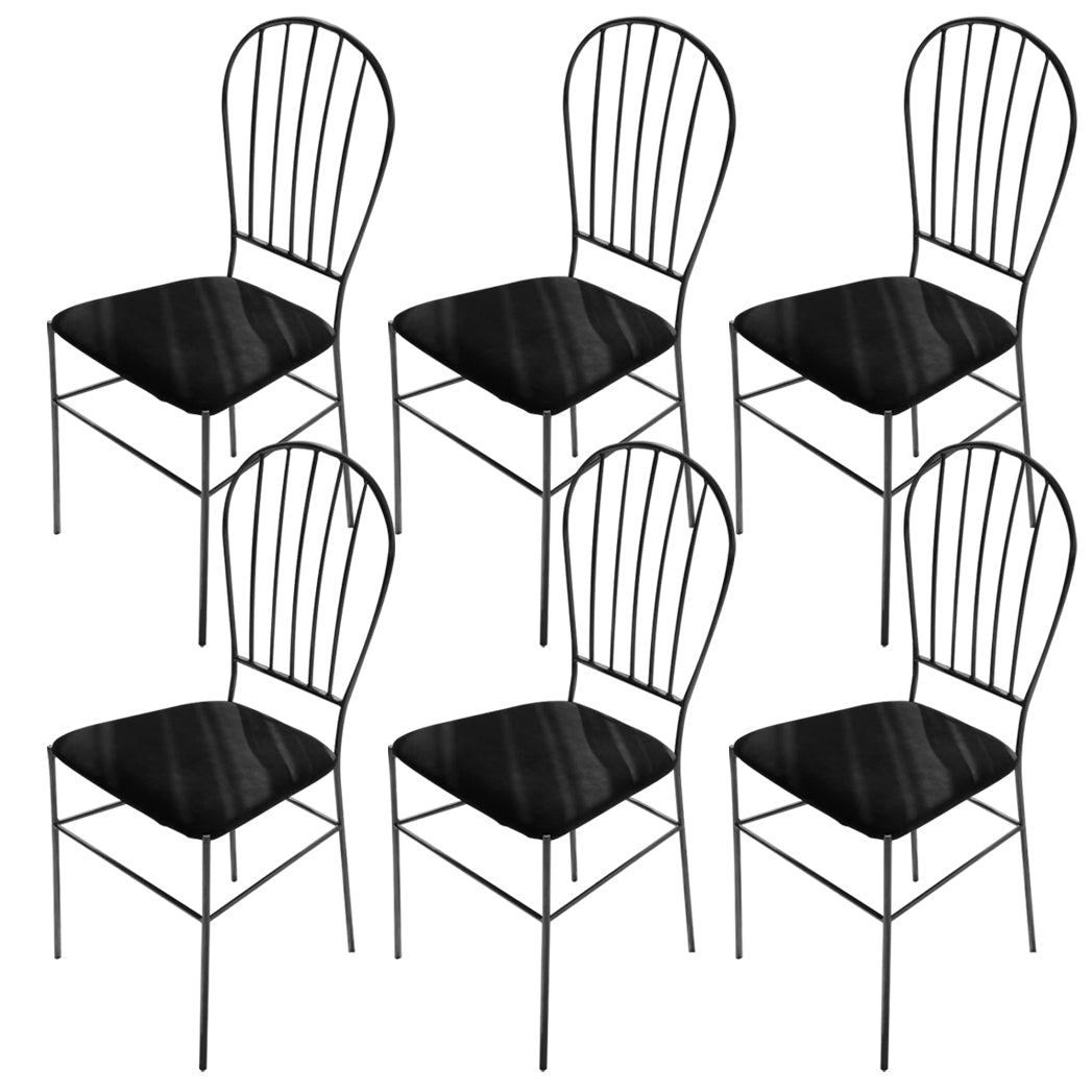 Kitchen Dining Chairs Upholstered Dining Chairs with Metal Legs Black 6 Piece Set Clearhalo 'Dining Chairs' 'Dining Tables & Seating' 'dining_chair' 'furn' 'furn_dining_chair' 'Furniture' 'Kitchen & Dining Furniture' 6278709