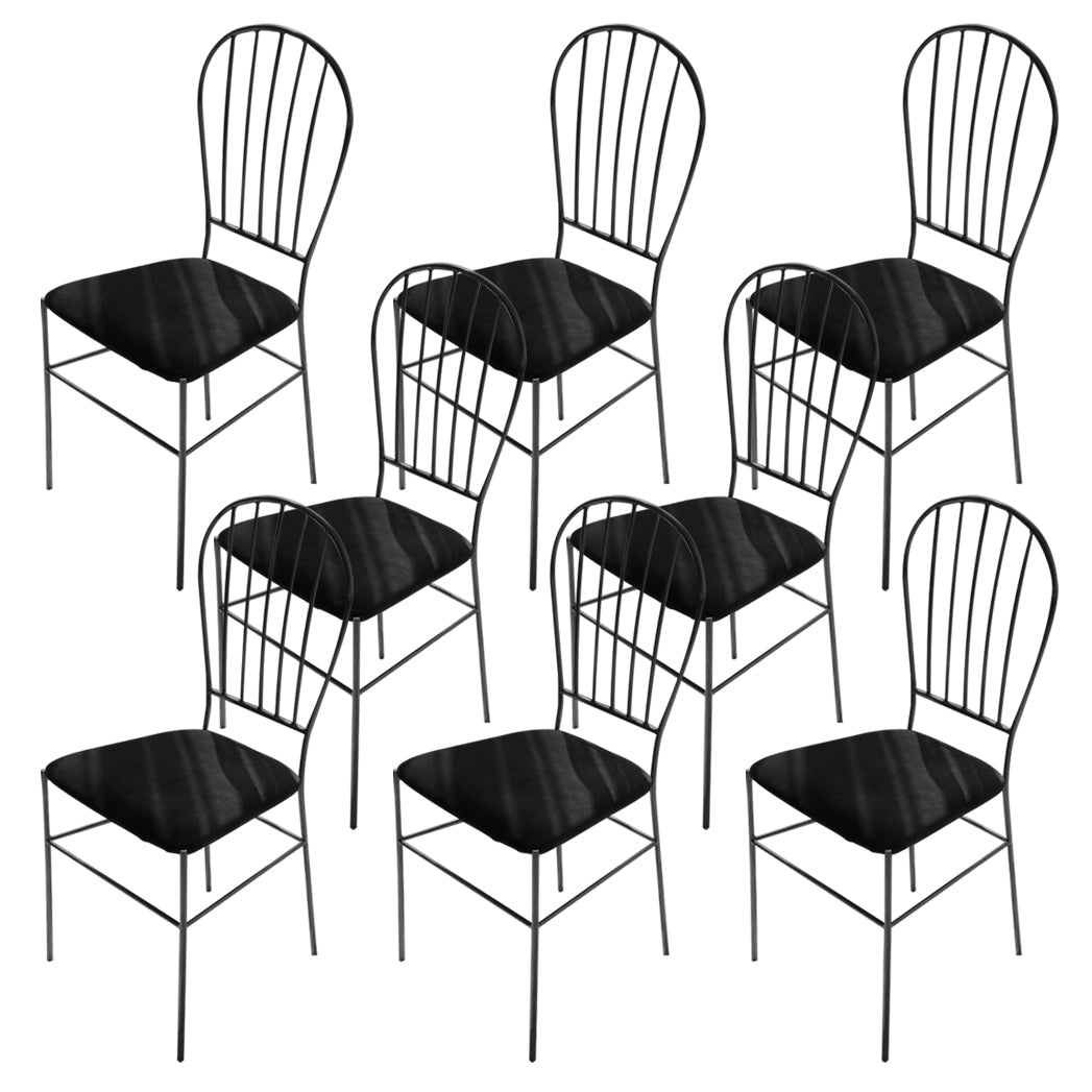Kitchen Dining Chairs Upholstered Dining Chairs with Metal Legs Black 8 Piece Set Clearhalo 'Dining Chairs' 'Dining Tables & Seating' 'dining_chair' 'furn' 'furn_dining_chair' 'Furniture' 'Kitchen & Dining Furniture' 6278711