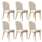 Kitchen Dining Chairs Faux Leather Side Chairs with Gold Metal Legs Beige 6 Piece Set Clearhalo 'Dining Chairs' 'Dining Tables & Seating' 'dining_chair' 'furn' 'furn_dining_chair' 'Furniture' 'Kitchen & Dining Furniture' 6278730