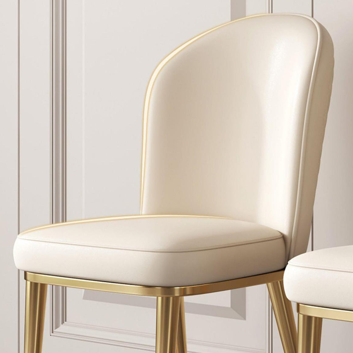 Kitchen Dining Chairs Faux Leather Side Chairs with Gold Metal Legs Clearhalo 'Dining Chairs' 'Dining Tables & Seating' 'dining_chair' 'furn' 'furn_dining_chair' 'Furniture' 'Kitchen & Dining Furniture' 6278736
