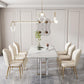 Kitchen Dining Chairs Faux Leather Side Chairs with Gold Metal Legs Clearhalo 'Dining Chairs' 'Dining Tables & Seating' 'dining_chair' 'furn' 'furn_dining_chair' 'Furniture' 'Kitchen & Dining Furniture' 6278742