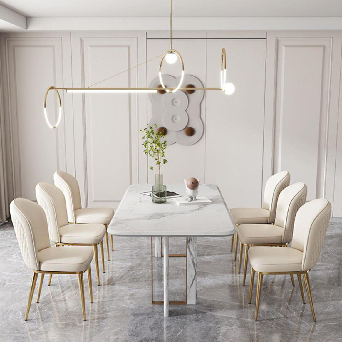 Kitchen Dining Chairs Faux Leather Side Chairs with Gold Metal Legs Clearhalo 'Dining Chairs' 'Dining Tables & Seating' 'dining_chair' 'furn' 'furn_dining_chair' 'Furniture' 'Kitchen & Dining Furniture' 6278742