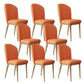 Kitchen Dining Chairs Faux Leather Side Chairs with Gold Metal Legs Orange 8 Piece Set Clearhalo 'Dining Chairs' 'Dining Tables & Seating' 'dining_chair' 'furn' 'furn_dining_chair' 'Furniture' 'Kitchen & Dining Furniture' 6278743