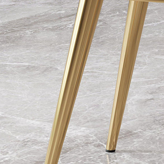 Chaises de salle à manger de cuisine chaises latérales en faux cuir avec jambes en métal doré