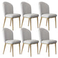 Kitchen Dining Chairs Faux Leather Side Chairs with Gold Metal Legs Light Grey 6 Piece Set Clearhalo 'Dining Chairs' 'Dining Tables & Seating' 'dining_chair' 'furn' 'furn_dining_chair' 'Furniture' 'Kitchen & Dining Furniture' 6278748