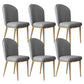 Kitchen Dining Chairs Faux Leather Side Chairs with Gold Metal Legs Dark Gray 6 Piece Set Clearhalo 'Dining Chairs' 'Dining Tables & Seating' 'dining_chair' 'furn' 'furn_dining_chair' 'Furniture' 'Kitchen & Dining Furniture' 6278753