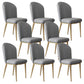 Kitchen Dining Chairs Faux Leather Side Chairs with Gold Metal Legs Dark Gray 8 Piece Set Clearhalo 'Dining Chairs' 'Dining Tables & Seating' 'dining_chair' 'furn' 'furn_dining_chair' 'Furniture' 'Kitchen & Dining Furniture' 6278754