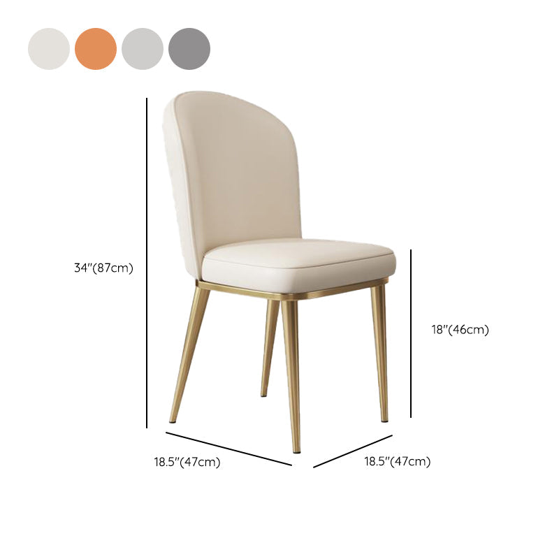 Kitchen Dining Chairs Faux Leather Side Chairs with Gold Metal Legs Clearhalo 'Dining Chairs' 'Dining Tables & Seating' 'dining_chair' 'furn' 'furn_dining_chair' 'Furniture' 'Kitchen & Dining Furniture' 6278755