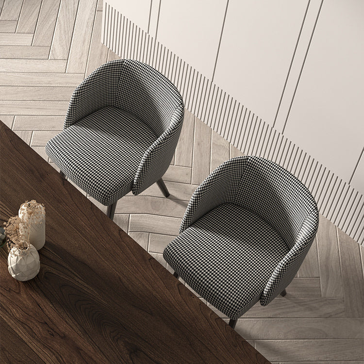 Sedia a braccio da pranzo in cucina contemporanea sedia imbottita con gambe in legno