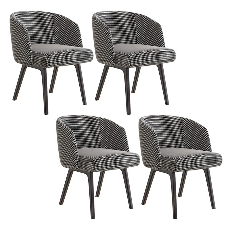 Sedia a braccio da pranzo in cucina contemporanea sedia imbottita con gambe in legno