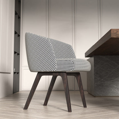 Sedia a braccio da pranzo in cucina contemporanea sedia imbottita con gambe in legno