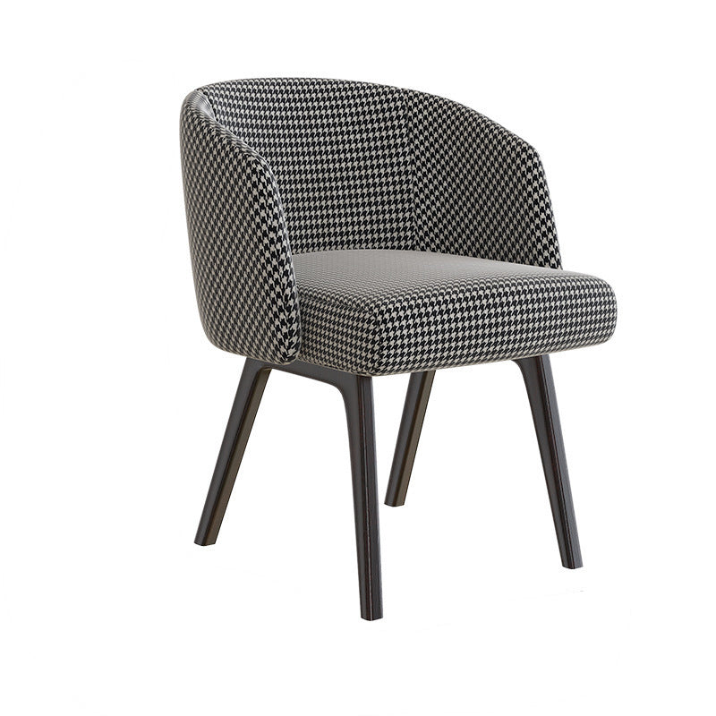 Sedia a braccio da pranzo in cucina contemporanea sedia imbottita con gambe in legno