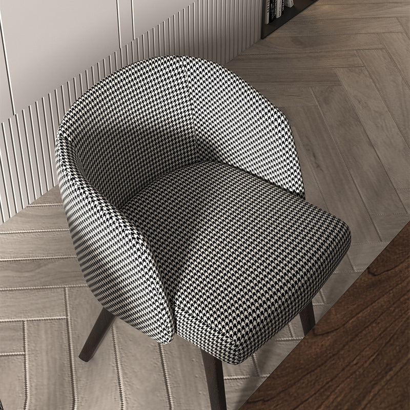 Sedia a braccio da pranzo in cucina contemporanea sedia imbottita con gambe in legno