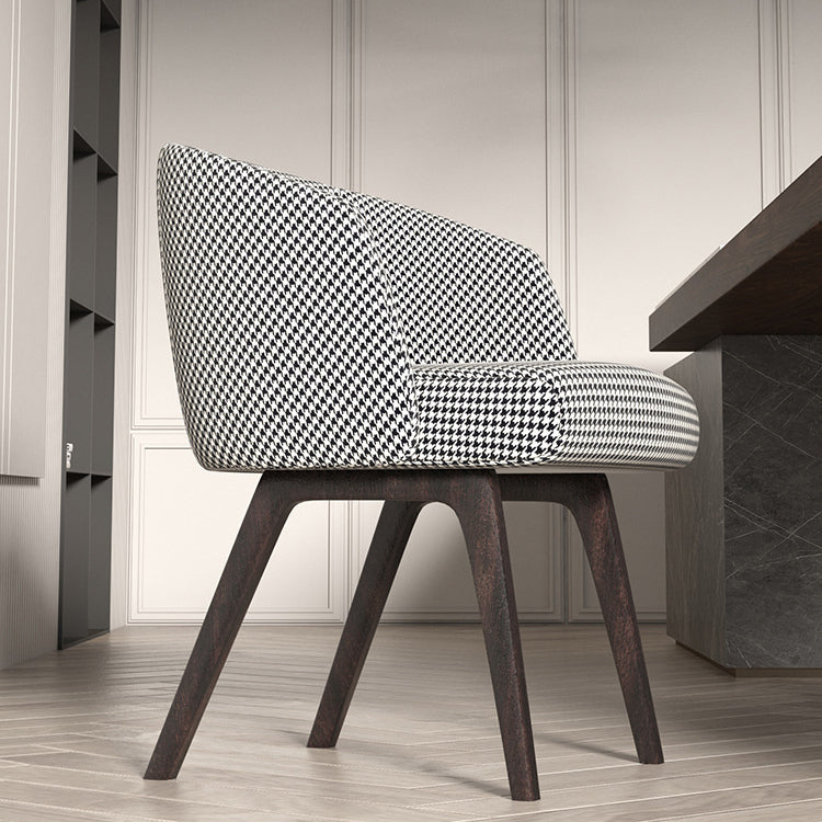 Sedia a braccio da pranzo in cucina contemporanea sedia imbottita con gambe in legno