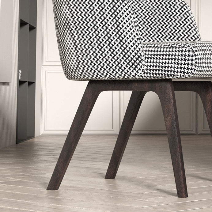 Sedia a braccio da pranzo in cucina contemporanea sedia imbottita con gambe in legno