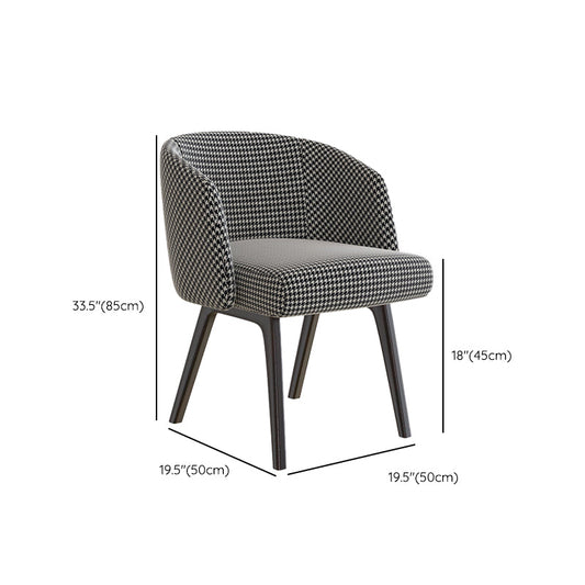 Silla lateral de silla de comedor de cocina contemporánea con patas de madera