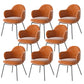 Contemporary Kitchen Dining Arm Chair Upholstered Chair for Kitchen Orange 8 Piece Set Clearhalo 'Dining Chairs' 'Dining Tables & Seating' 'dining_chair' 'furn' 'furn_dining_chair' 'Furniture' 'Kitchen & Dining Furniture' 6278791