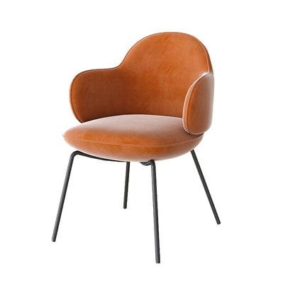 Contemporary Kitchen Dining Arm Chair Upholstered Chair for Kitchen Orange 1 Piece Clearhalo 'Dining Chairs' 'Dining Tables & Seating' 'dining_chair' 'furn' 'furn_dining_chair' 'Furniture' 'Kitchen & Dining Furniture' 6278793