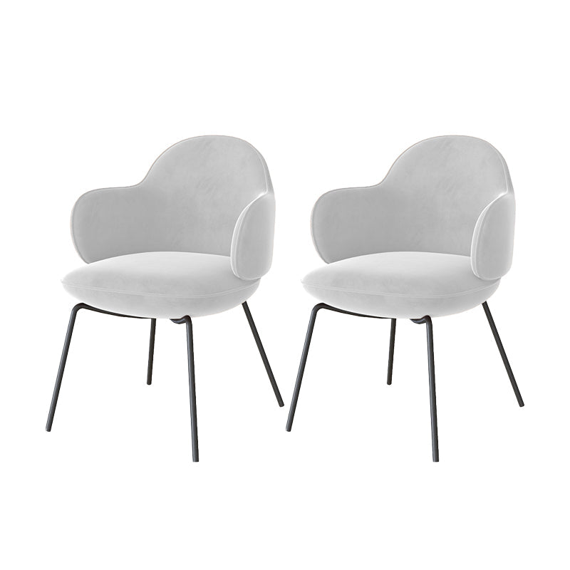 Contemporary Kitchen Dining Arm Chair Upholstered Chair for Kitchen White 2 Piece Set Clearhalo 'Dining Chairs' 'Dining Tables & Seating' 'dining_chair' 'furn' 'furn_dining_chair' 'Furniture' 'Kitchen & Dining Furniture' 6278795