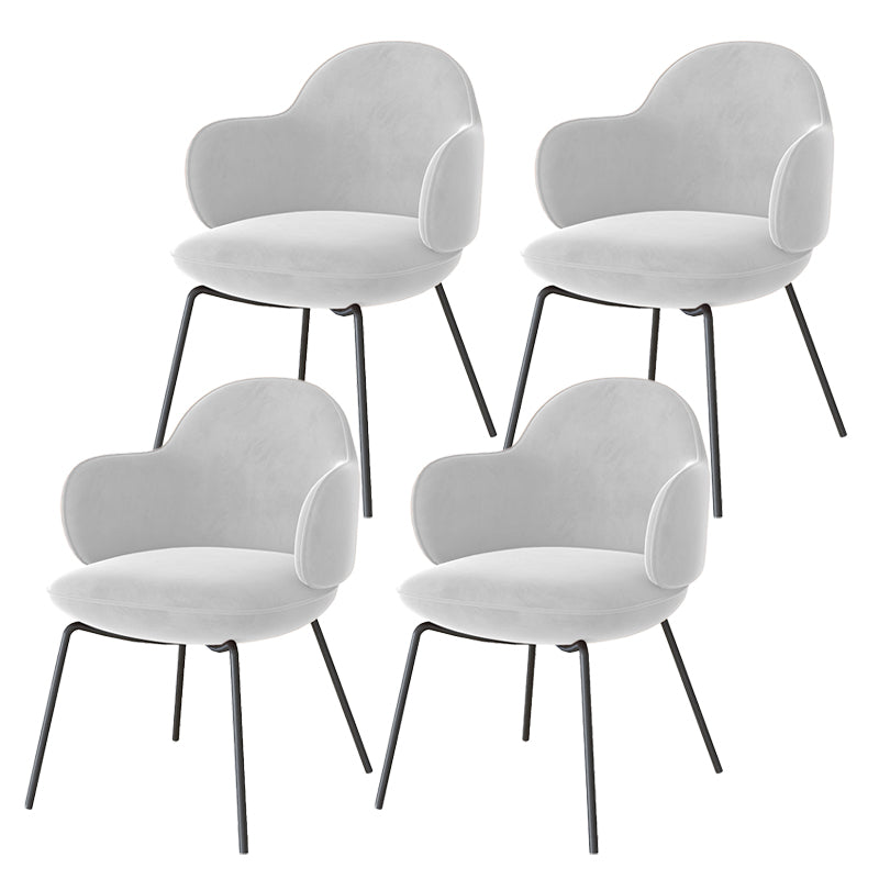 Contemporary Kitchen Dining Arm Chair Upholstered Chair for Kitchen White 4 Piece Set Clearhalo 'Dining Chairs' 'Dining Tables & Seating' 'dining_chair' 'furn' 'furn_dining_chair' 'Furniture' 'Kitchen & Dining Furniture' 6278797