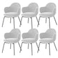 Contemporary Kitchen Dining Arm Chair Upholstered Chair for Kitchen White 6 Piece Set Clearhalo 'Dining Chairs' 'Dining Tables & Seating' 'dining_chair' 'furn' 'furn_dining_chair' 'Furniture' 'Kitchen & Dining Furniture' 6278799