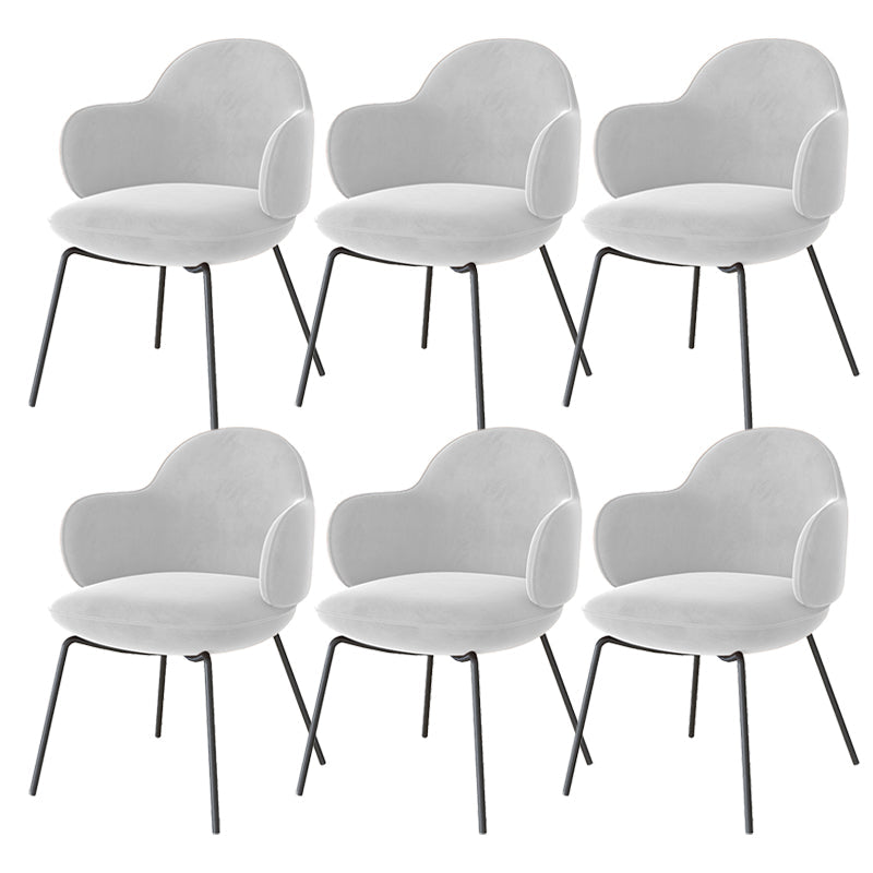 Contemporary Kitchen Dining Arm Chair Upholstered Chair for Kitchen White 6 Piece Set Clearhalo 'Dining Chairs' 'Dining Tables & Seating' 'dining_chair' 'furn' 'furn_dining_chair' 'Furniture' 'Kitchen & Dining Furniture' 6278799