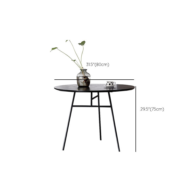 Round Wood Dining Table with Padded Chairs 1/2/3 Pieces Black Dinette Set for Home