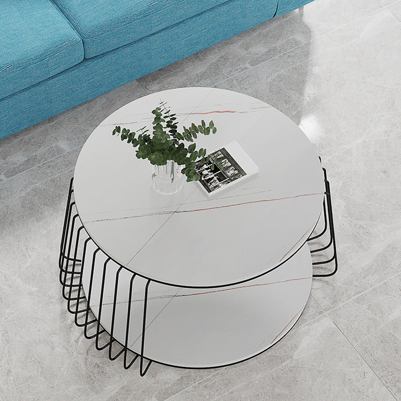 Glam Slate Geometric Coffee Table 17.7" H 1 Single Cocktail Table with Storage Clearhalo 'Coffee & Accent Tables' 'Coffee Tables' 'coffee_tables' 'furn' 'furn_coffee_tables' 'Furniture' 'Living Room Furniture' 6279037