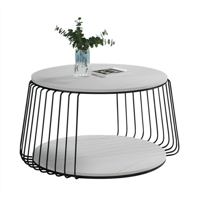 Glam Slate Geometric Coffee Table 17.7" H 1 Single Cocktail Table with Storage Clearhalo 'Coffee & Accent Tables' 'Coffee Tables' 'coffee_tables' 'furn' 'furn_coffee_tables' 'Furniture' 'Living Room Furniture' 6279040