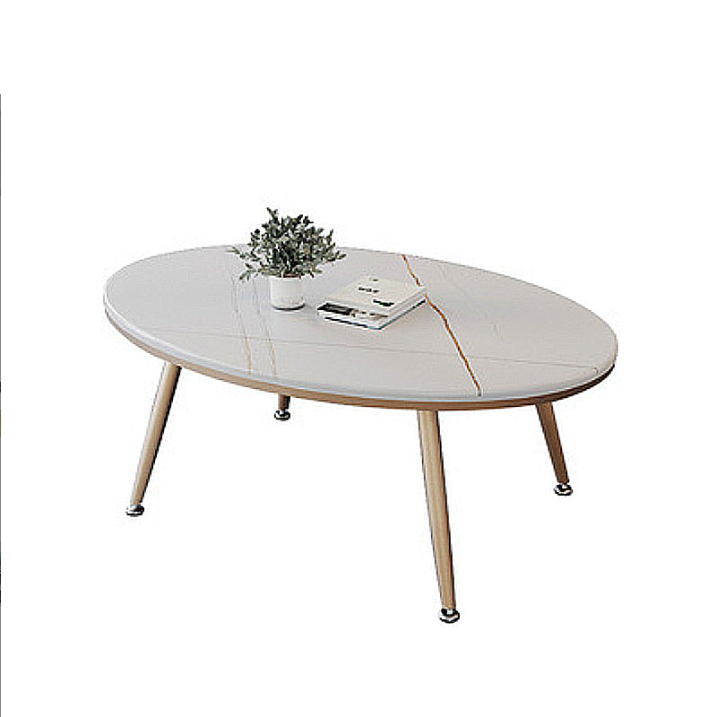 Glam Slate Geometric Coffee Table 17.7" H 1 Single Cocktail Table with Storage White Gold Clearhalo 'Coffee & Accent Tables' 'Coffee Tables' 'coffee_tables' 'furn' 'furn_coffee_tables' 'Furniture' 'Living Room Furniture' 6279045