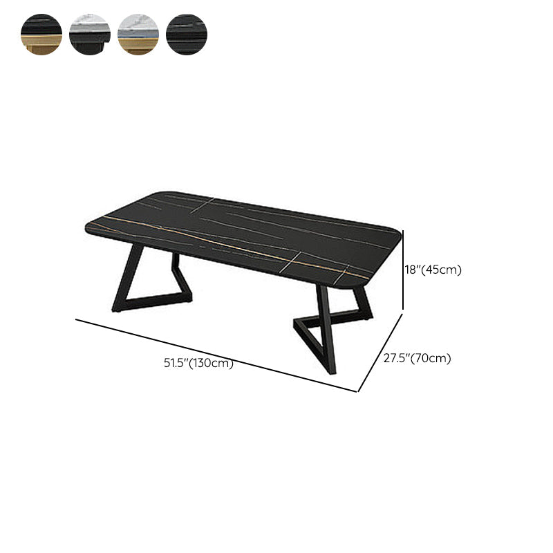 Luxe rechthoekige koffiecocktailtafel met leisteenblad - 48 cm H