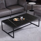 Table basse rectangulaire Trestle 1, finition noire ardoise