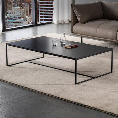 Table basse rectangulaire Trestle 1, finition noire ardoise