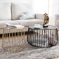 Metal Geometric Coffee Table Mid-Century Modern Frame Cocktail Table with Storage