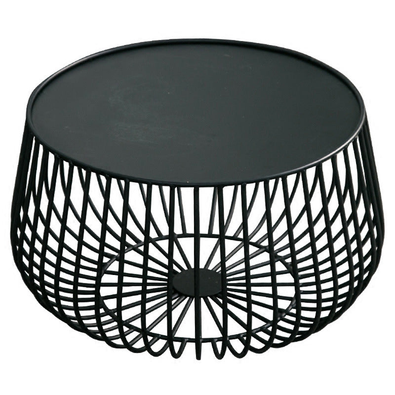 Metal Geometric Coffee Table Mid-Century Modern Frame Cocktail Table with Storage