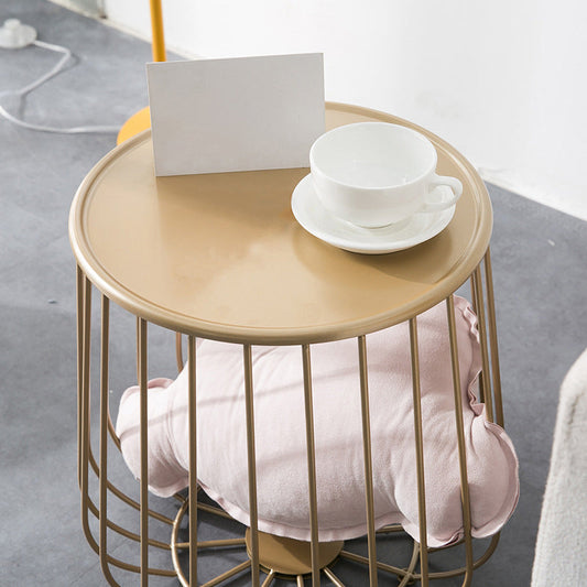 Metal Geometric Coffee Table Mid-Century Modern Frame Cocktail Table with Storage