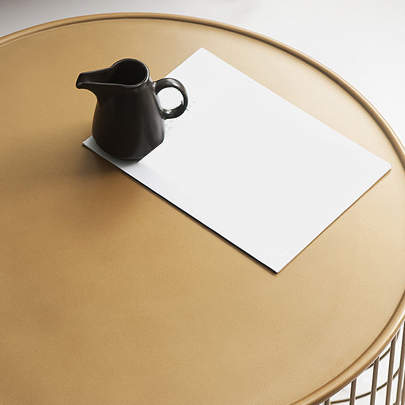 Metal Geometric Coffee Table Mid-Century Modern Frame Cocktail Table with Storage