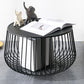 Metal Geometric Coffee Table Mid-Century Modern Frame Cocktail Table with Storage