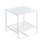 Mesa de centro cuadrada con 2 nidos y estante, juego de mesa de centro con estructura de hierro de mediados de siglo
